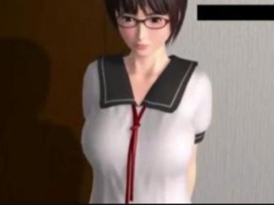 ショートカットのメガネっ娘JKが『抱いてください･･･』って♥細い腰に豊満バストがエロい！制服は脱がさずパイパン生ハメ堪能！