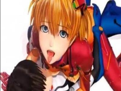 アスカがプラグスーツのままシンジのチンポを隅々までねっとりしゃぶって下から突かれて腰がヘコヘコ淫乱メス顔♥