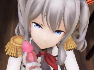 【フェラ】ねっとりフェラで銀髪クール美女がおちんちんたっぷり気持ちよくしてくれる♡