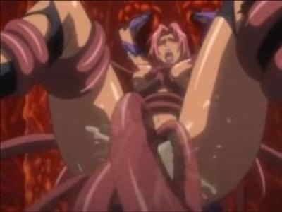 媚薬に全身触手陵辱で快楽堕ちさせられる女戦士！どろどろのマンコから流れ出る精子をブラシで擦り付け孕ませる鬼畜！