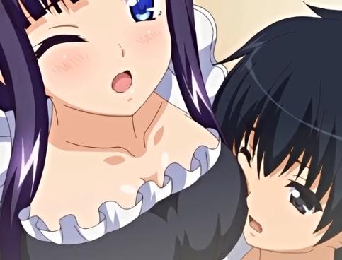 ロリ巨乳メイドが大好きな彼に悪戯でおっぱいを顔に擦り付けて誘惑して我慢できなくなった彼にガン突きセックスで犯されちゃう♥