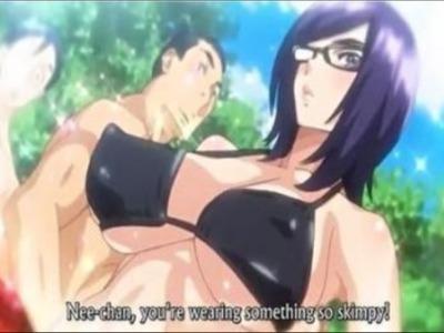 男の視線釘付けなビキニに浮き上がるボッチリ乳首！エロすぎるビッチ姉貴にがっついちゃう弟♥