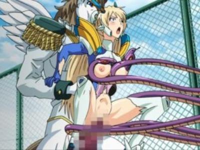 金髪ヒロインがペガサス野郎の馬チンポと触手で穴もクリも無理やり開発されて屈辱のアヘ堕ち♥