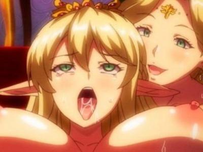 催眠調教済みのエルフ王妃が娘のおマンコ開いてヤラせちゃう！抜き差しするたびに飛びちる鮮血と淫汁♥