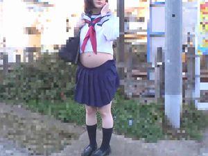 JK妊婦！素人☆ヤバ人妻！女子高生の妊娠セックス！地味制服ショートカット学生が服従奴隷！3P乱交ハメ撮りSEX！エロ動画