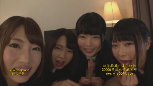 【乙葉ななせ　なつめ愛莉】女子校生４人囲まれて責められる♡主観フェラチオにヌルヌル素股♡【ハーレム】