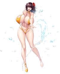 エロゲ―　チンポを見て大興奮するドスケベ爆乳な対魔忍　水着はぎ取られておっぱいモテ遊びハメ乱れ