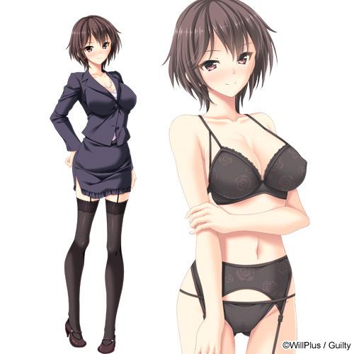 エロゲ―　巨乳おっぱい片方はだけさせて、騎乗位SEXで腰振りまくる美人お姉さん　当然中出し奥まで注ぎまくり