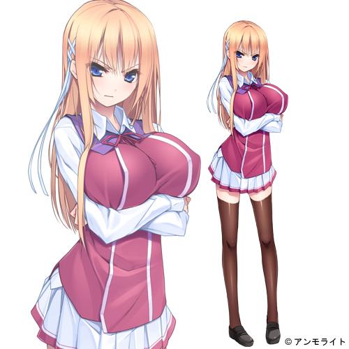 エロゲ―　金髪巨乳おっぱい美人ハーフ生徒会長が興奮してチンコ求めてくるので、中出しSEXザーメン種付け