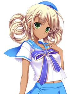 エロゲ―　褐色金髪美少女がチンコ握って手コキ顔射、マ〇コとチンポを擦りつけ気持ちよく果てる牝ペット？