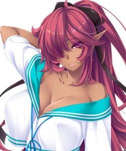 エロゲ―　巨乳おっぱい褐色お姉さんのパイフェラ、ホカホカザーメン口内射精で舌の上に飲ませてあげる