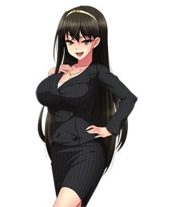 エロゲ―　巨乳おっぱい見せつけられて勃起チンポが反応　エッチな言葉に大興奮？　エロエロお姉さん