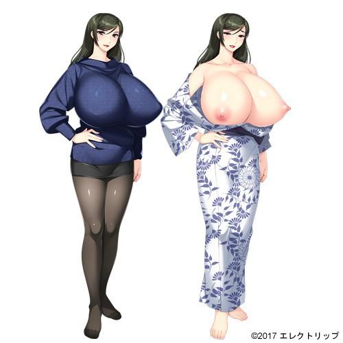 エロゲ―　爆乳くっつけお風呂でチンコを手コキ人妻　ザーメン射精しまくりでオッパイを汚しまくり