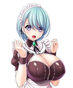 エロゲー　巨乳おっぱいメイドが手コキでザーメンぶっかけられおっぱいを吸われる