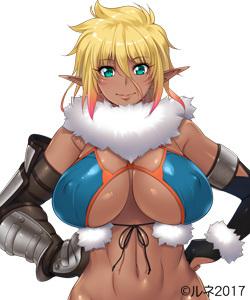 エロゲ―　超がつく肉食系褐色巨乳おっぱいスケベエルフに中出しザーメンぶち込みSEX