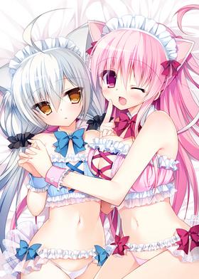 エロゲ―　白猫にフェラさせて淫乱ピンクの乳首いじってバックでパコパコ　そのあとダブルフェラさせて満足満足♪
