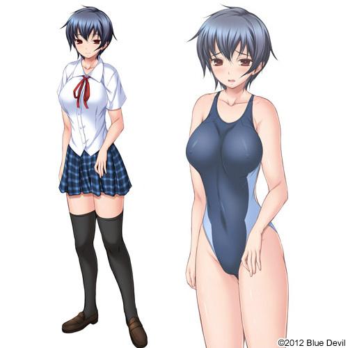 エロゲ―　学校のオナペット幼馴染先輩　実際に淫乱巨乳でプールでSEX　エロい体が人気で好き放題エッチ