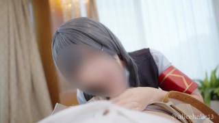 【個人撮影】生徒会長のコスプレでフェラチオさせて着衣のまま生チンコ挿入