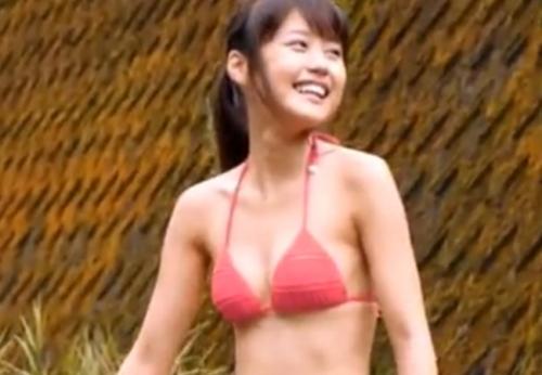 有村架純　今では見れないエロ水着での美乳とプリケツ映像