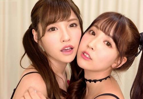 【VR】三上悠亜 橋本ありな　二人から交互に超濃厚ベロキス、チンポ取り合いフェラ、耳元ささやきラブコール