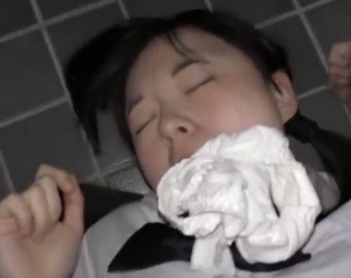 【本物レイプ】JKに痴漢しながらチンコ挿入！無抵抗な美少女をトイレに連れ込んで無理やりハメ撮り中出し種付け！やり逃げ！