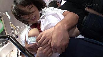 【JK×レイプ】「やめてください……」抵抗できない気弱な巨乳少女の背後から生乳じか揉みバックで挿入ピストンアクメww