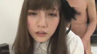 童貞を殺す感じのかわいい服の美少女とハメ撮りしてニーソに発射！