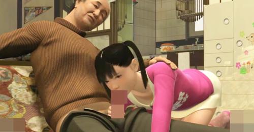日焼けあとが残るロリ美少女がおじいちゃんと中出しセックス！男根をフェラされ気持ちよさそう