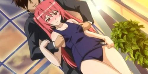 巨乳美少女JKがプールサイドで着衣セックス！スク水の中に手を入れられ感じてしまう