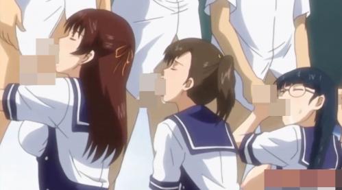 巨乳美少女JKが乱交セックス！みんなで肉棒をフェラしてザーメンぶっかけられる