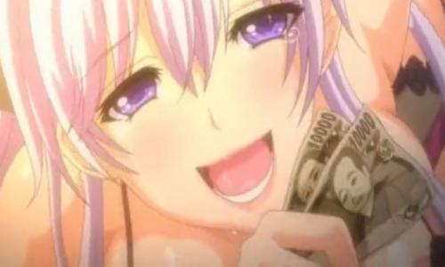 巨乳美少女が万札を握りしめながらバックで連続ピストン！尻穴に男根を出し入れされ喘ぎまくる