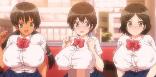 巨乳美少女JKが痴漢レイプ！電車内で肉棒をガン見する3人娘に中出し膣内射精
