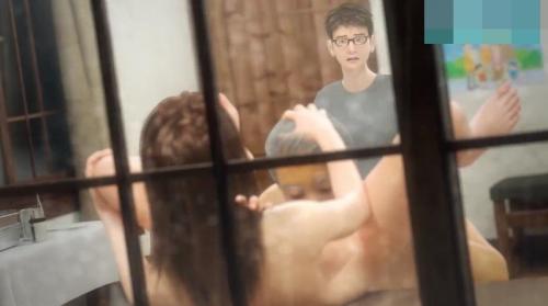 巨乳人妻がおマンコを舐められるところを後ろでただ見ている事しか出来ない夫