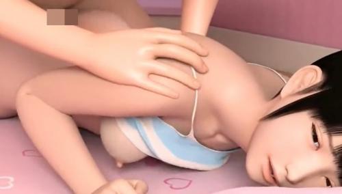 巨乳美少女JKが寝バックで連続ピストン！激しい突き上げに感じまくる中出しセックス