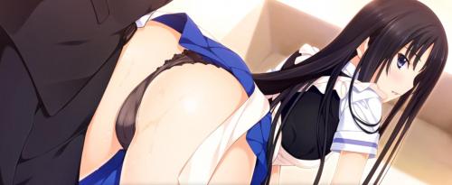 黒髪美少女JKの制服とエプロン姿に興奮してしまい後ろから犯す旦那