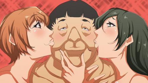 2人の巨乳美少女にキスされる勝ち誇ったキモメンのにやけ顔！洗脳パワーで乱交ハーレム