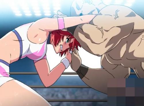 巨乳美女の女子プロレスラーがリングの上で犯される！デカチンのガチムチレスラーとの試合