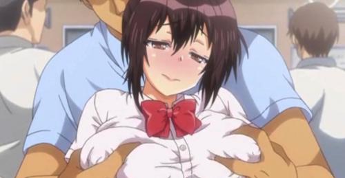 巨乳美少女JKが電車痴漢！おっぱい鷲掴みされ感じてしまう！おマンコは既に愛液が漏れている状態
