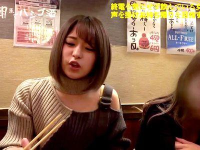 ちっぱい貧乳つるぺたアイドル級ロリ美少女を居酒屋の素人ナンパ企画でゲット！美顔アップの主観フェラ！エロSEX！
