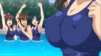 おっぱいが豊満なJKたちは水着に収まりきらず乳首ポッチしてしまいセックスの的になってしまう！！