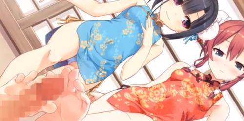 チャイナ服が似合うロリ娘たちが足でしてくれるって