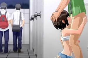 ロリショタカップルが公衆トイレでバレないようにラブラブセックスしまくる！！