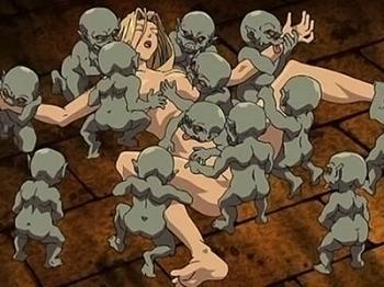 大量のチビゴブリンに全身を拘束され快楽堕ちさせられてしまう美少女