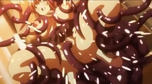 にゅるにゅるの触手で全身を責められて中出しされちゃう！
