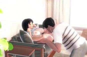 《3DCG×近親相姦》モテないブサメンお兄ちゃんが親がいない間に妹のパイパンマンコに無理矢理入れてしまう！！