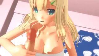 《3DCG》金髪巨乳のお嬢様系美少女から最大級のご奉仕をしてもらう