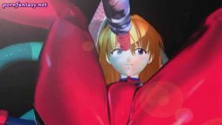 《3DCG》アスカが擬態化した偽アスカにレズセックスされてしまう
