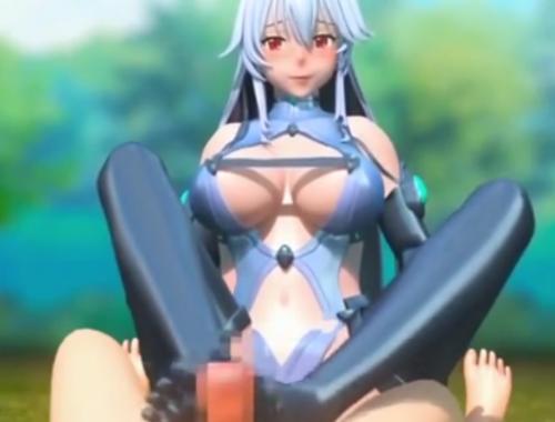 ドスケベな学園服の女が野外で足コキ！