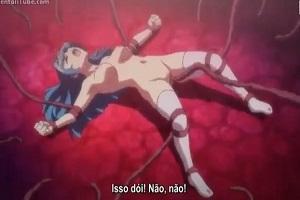 まだ下の毛も生えていないロリ娘を触手で拘束し有無を言わせず全身を開発する