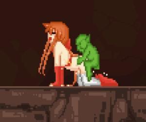 昔ながらのドット絵でゴブリンが美少女にバックから犯されまくる！！